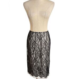 Ann Taylor Black Lace Layered Skirt
